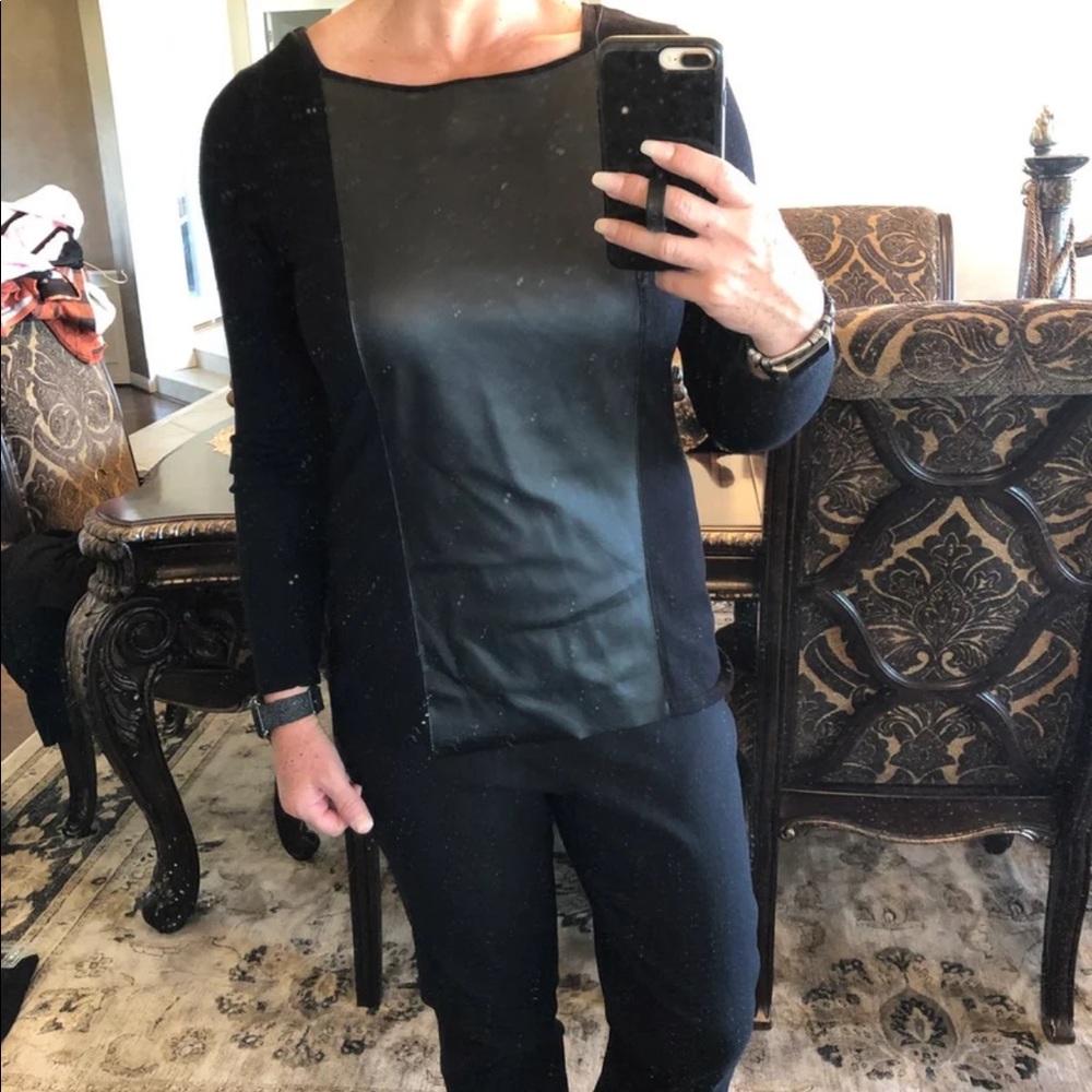 I jean by buffalo faux leather shirt